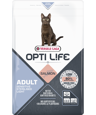 Opti life adult sensitive sterilised light salmon 2,5kg
