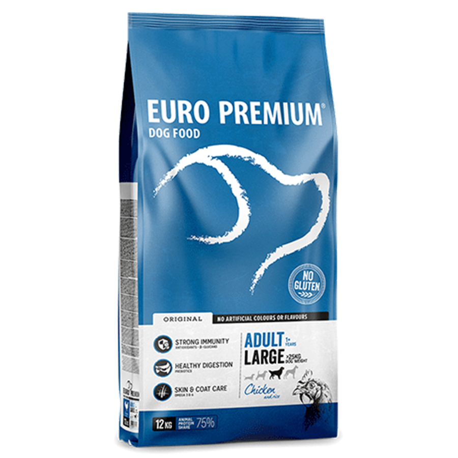 Euro Premium adult large kip en rijst 12kg