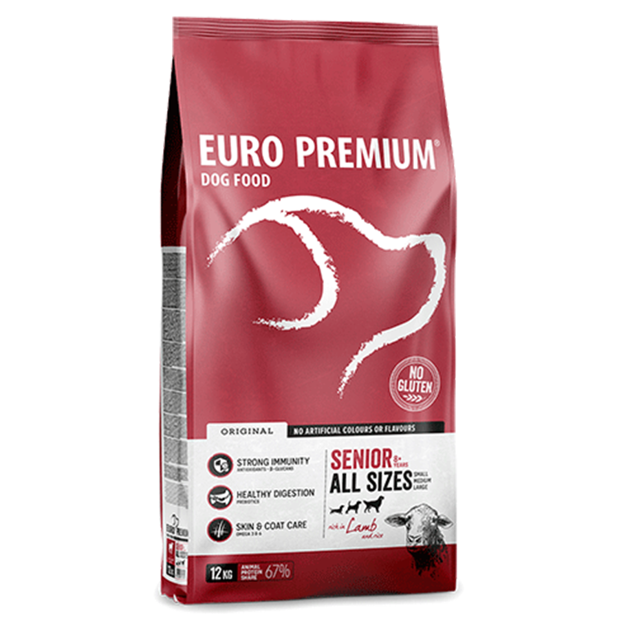 Euro Premium senior medium  lam en rijst 12kg