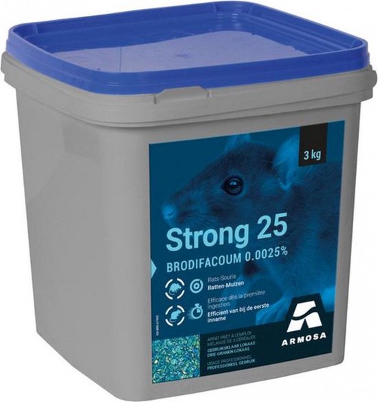 Armosa Strong 25 muizen-rattenvergif 3kg