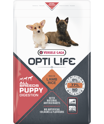 Opti life puppy all breeds lam en rijst 2.5kg