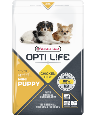 Opti life puppy mini kip en rijst 2.5kg