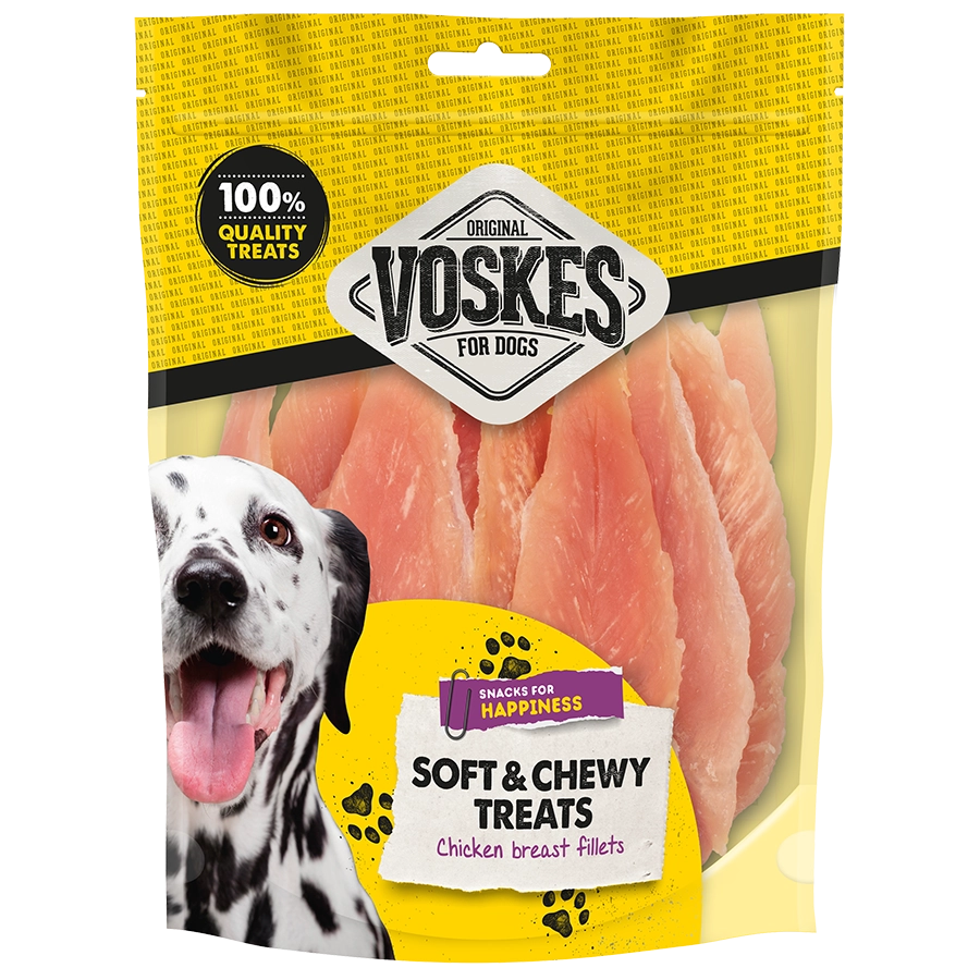 Voskes soft en chewy treats kippenborstfilets 100gr