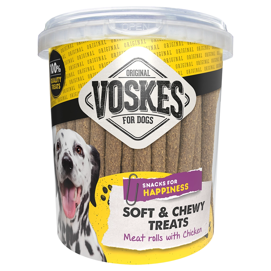 Voskes soft en chewy treats vleesrollen met kip 600gr