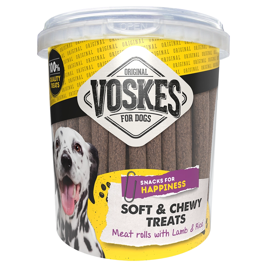 Voskes soft en chewy treats vleesrollen lam en rijst 600gr