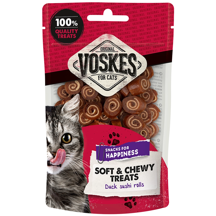 Voskes Soft & chewy streats duck sushi rolls