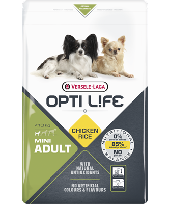 Opti Life Mini Adult kip en rijst 7,5 kg