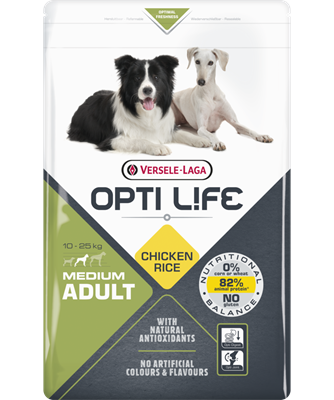 Opti Life Medium Adult kip en rijst 12,5kg