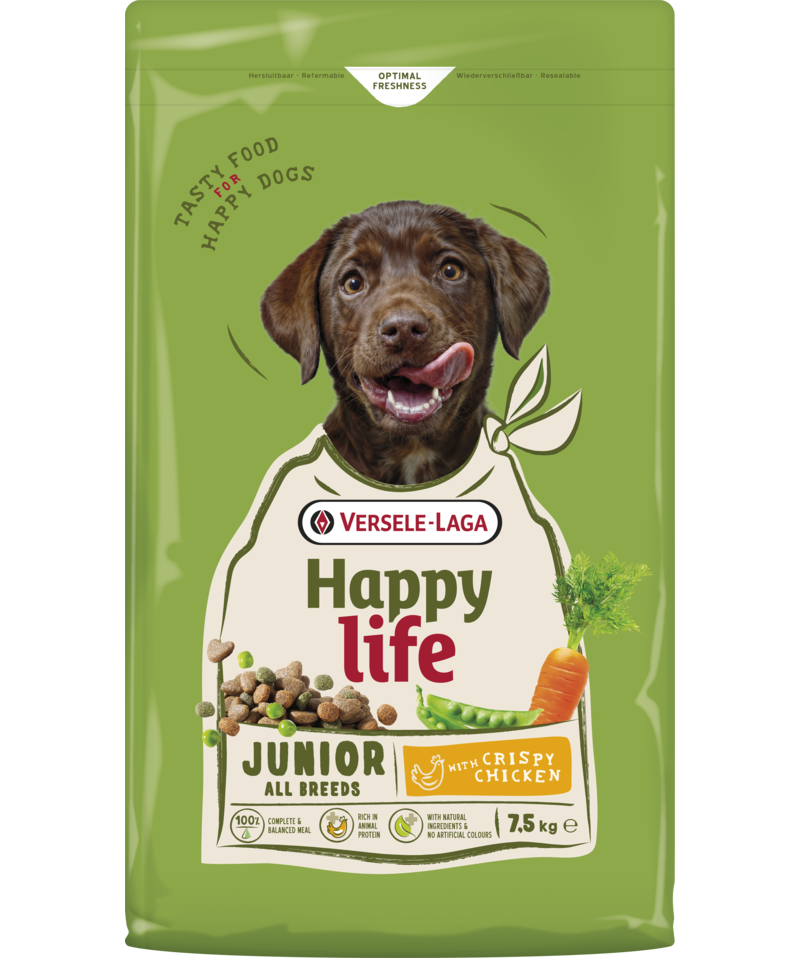 Happy Life Junior all breeds met kip 7,5kg