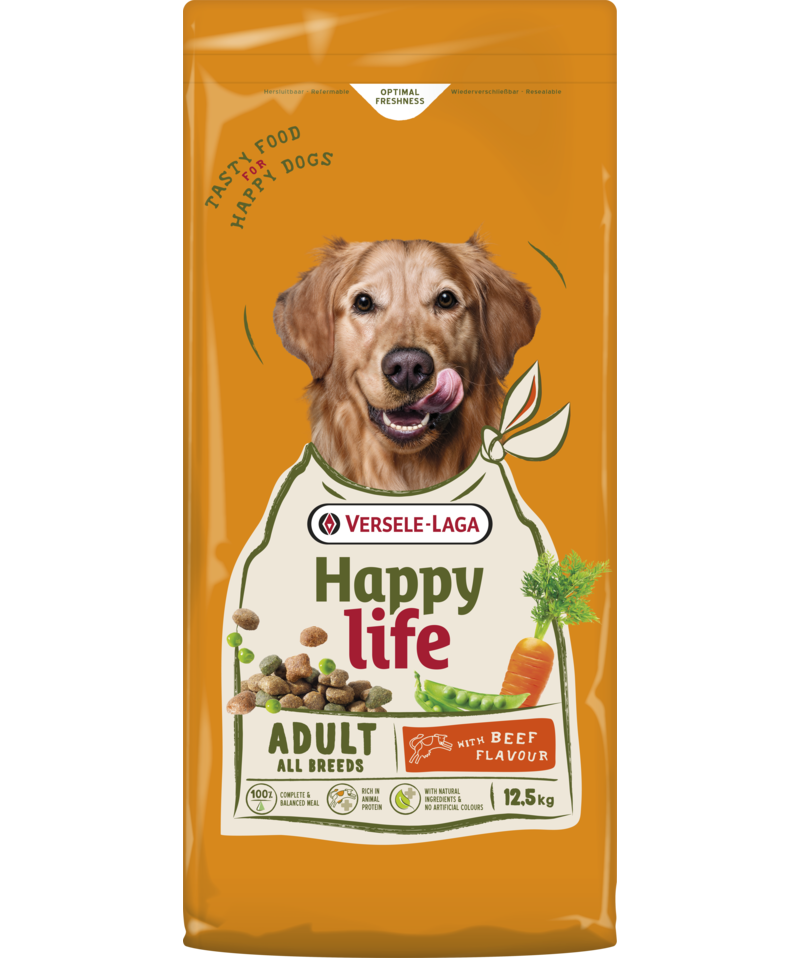Happy Life Adult all breeds met rund 12,5 kg