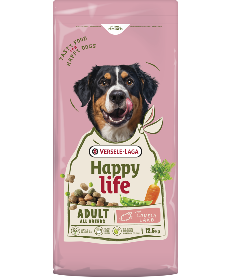 Happy Life Adult all breeds met lam 12,5kg