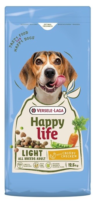 Happy Life Light all breeds Adult met kip 12,5kg